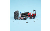 12 Pieces 1:64 Repair Tools Set Resin 1:64 Garage Tool Set Pre Painted Mini Auto Repair Kit for Desktop, Dollhouse