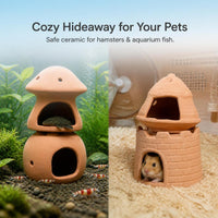 Aquarium Breeding Cave Ceramic Shelter for Fish and Shrimp