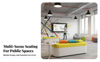 Combinable Sections Two-Tone Rectangular Ottoman Modular Design Commercial Furniture Comfortable Cushioning Public Seating High-Density Foam Cushion for Interior Designers, School Administrators, Lobby, Hospitality Environments