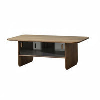 Rectangular Table with Shelf Centuryperiod Design Living Room Furniture Space-Saving Size Dual-Level Design for Homeowners