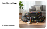 2-in-1 Design Cat Tent and Tunnel Set Lightweight Rainbow Cat Play Tent Long-Lasting Foldable Pet Playhouse Easy to Clean for Kittens, Rabbits, Small Animals, Indoor, Travel, Outdoor, Camping