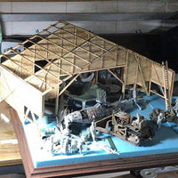 Hangar Model Kit Scale Hangar Building Kit Advanced for Hobbyists, Dioramas, Displays