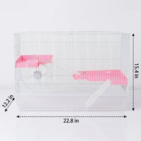 Large Hamster Cage 23 Double Layer Large Castle (Includes Water Bottle/Food Bowl/Running Wheel), Iron Transparent Hamster Cage for Small Pets