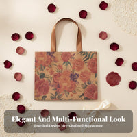 Floral Print Tote Bag Vintage & Design Floral Print General-Purpose Bag Flower Pattern Retail Packaging for Retailers, Women, Boutiques
