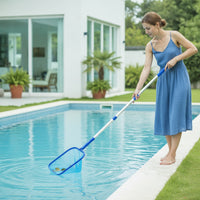 Adjustable Pool Skimmer with Telescopic Handle Lightweight Pool Cleaning Net with Long Handle Handheld for Spas