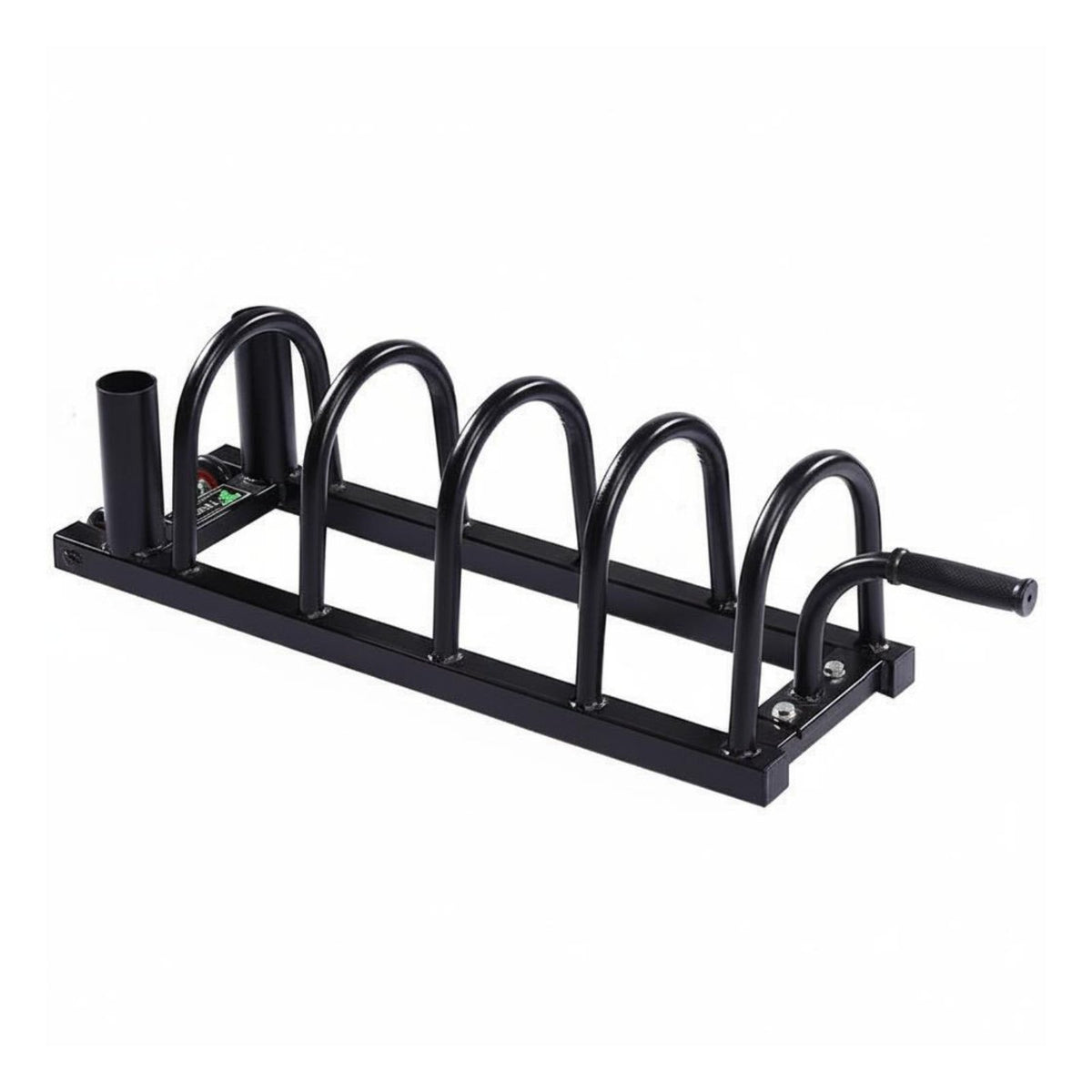 Barbell and Plate Storage Rack Stable Base Movable Fitness Disc Stand Rubber End Covers Weight Tree Stand for Home Gym