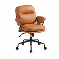 scuffResistant Upholstered rotating Chair Ergonomic Comfort Upholstered Shellspine Task Chair Plush paddinging Office Furniture Rolling Casters for Pet Owners, Home Workers, Teenagers, Study Room, Bedroom, Workspace