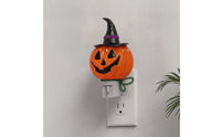 Compact Pumpkin Night Light Ambient Night Light with Witch Hat Warm Jack-O'-Lantern Lamp Colorful for Entryway