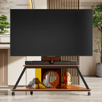 Pyramid TV Stand Silent Full Rotation Casters Mobile TV Stand High Load Capacity Display Equipment for Exhibition, Office, Bedroom
