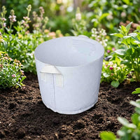 Grow Bags for Tomatoes, White Non-Woven Plant Grow Bags with Handles, Breathable Root Pruning Patio Grow Bags for Balconies
