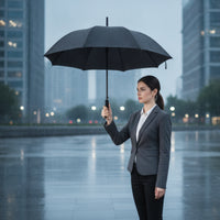 Waterproof Double Canopy Umbrella Heavy Duty Automatic Open Umbrella Long-Lasting Straight-Handle for Daily Commute