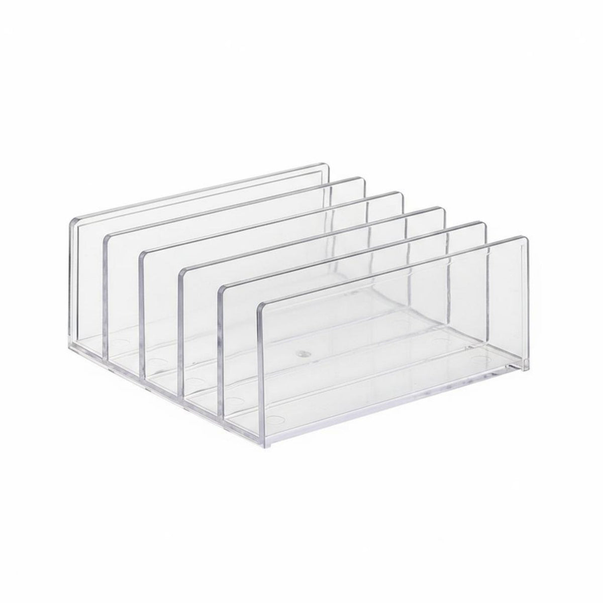 Multi-Compartment Storage Rack Transparent Design upright Divider Rack