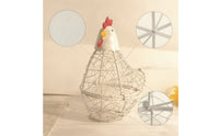 Decorative Chicken Basket Metal Wire Basket with Hinged Top Vintage Compact for Kitchen