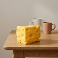 Slow Rebound Squishy Cheese Toy Yellow Swiss Cheese Squishy Molded Holes Rounded Edges