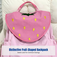 Summer Fruit Backpack, Cute Fruit Shoulder Bag, Lightweight College Bookbag for Girls