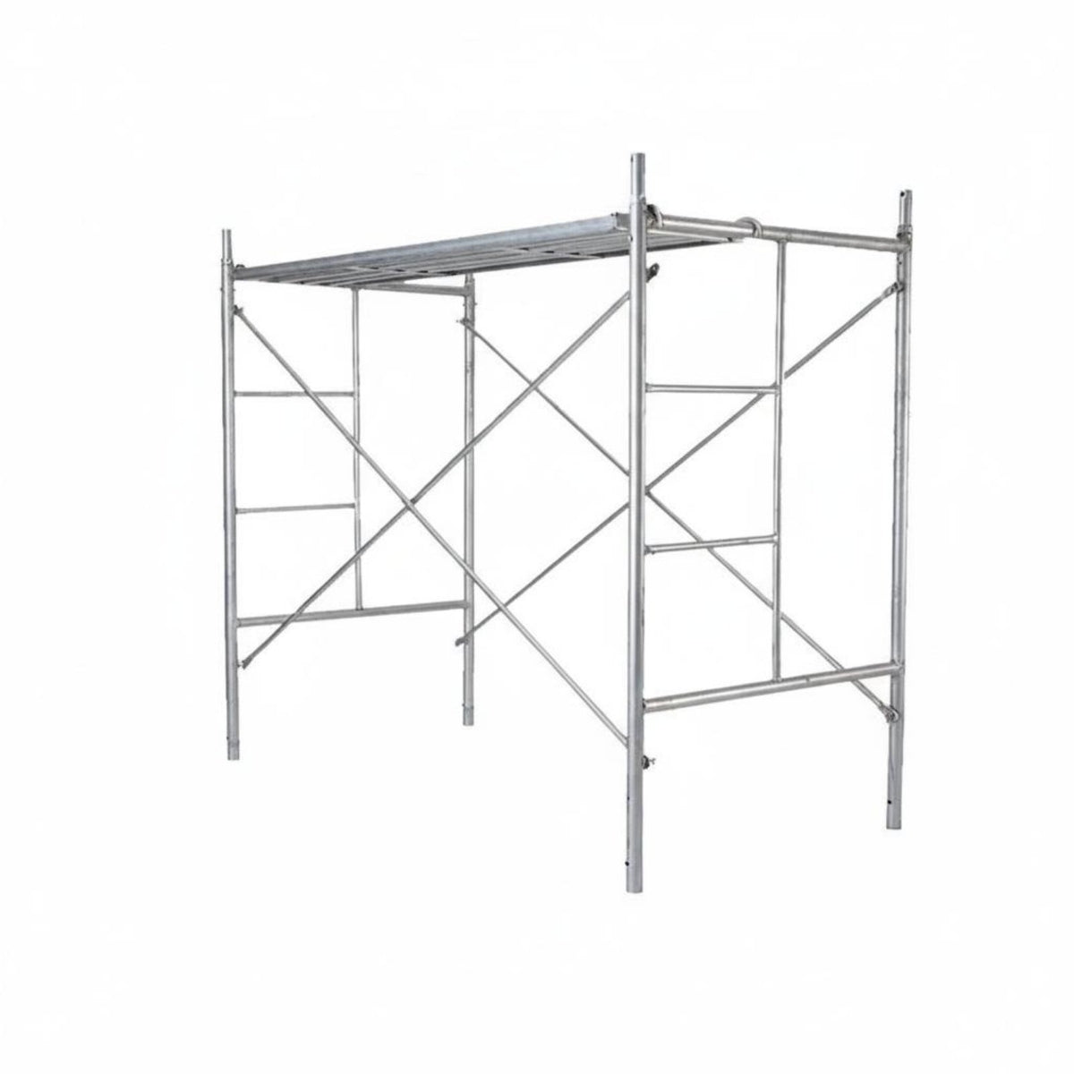 Heavy Duty Mobile Scaffolding Frame Easy Assembly Galvanized Steel Scaffold Adjustable Height Walk-Through Scaffold Frame Reinforced Joining for Contractors, Builders, Painters, Exterior Renovation, Building Maintenance, Outdoor Work