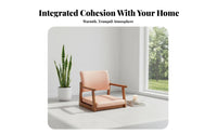 Back Support Japanese Zaisu Chair Space-Saving Legless Armchair Removable Cushion Tatami Seat Lightweight for People Who Enjoy Floor Living, Fans of Minimalist Decor, Bay Window, Bedroom, Tea Room, Meditation