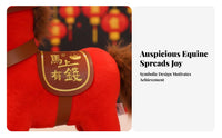 Stuffed Horse with Wealth Bag Good Fortune Symbol Chinese Astrological Horse Doll Vernal Holiday Auspicious Totem