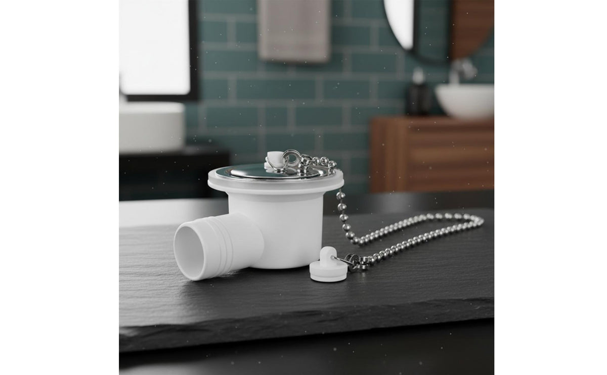 RV Sink Drain with Plug Stainless Steel Strainer Recreational Vehicle Sink Waste Outlet Plumbing Fitting Easy Installation