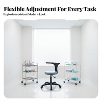 Adjustable Rolling Stool with supportiverest Padded Seat for Hospital, Doctors, Nurses