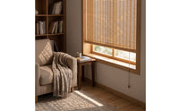 Light-Filtering Bamboo Roll up Shades Natural Bamboo Roller Shade Privacy Woven Wood Shade Sunshade for Tea Room, Balcony