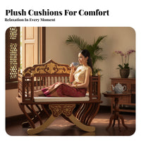 Sout of the boxheast Asian design Couch Pad with Backrest Elephant Pattern Sofa seat pad Set Rich Color Palette Home Textile for Hospitality Business Owners, Homeowners, Design aficionados, Living Room, Clubhouse, Lounge Area, Reception Hall