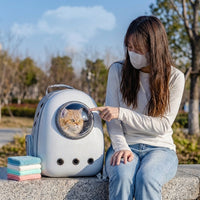 Cat Backpack Pet Carrier, PC Material Large Capacity Pet Backpack, Travel Backpack for Cats and Cat Travel Bag for Hiking Walking