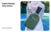 Pickleball Paddle Cover Wear-Resistant Pickleball Racket Sleeve Zippered Racket Protector Portable Neoprene Paddle Bag