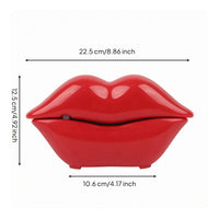 Rechargeable Lip-Shaped Voice Message Device Glossy Red Tabletop Voice Message Box Plastic Home Gadget Re-Recordable