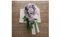 Artificial Teardrop Bouquet Photo-Ready Cascading Wedding Bouquet Pollen Allergy Waterfall Flower Arrangement for Brides