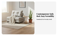 Japanese aesthetic Armless Single Pull-extendable Bed Space-Saving Sleeper Sofa VersatileFunction transformable Couch plush Cushions for Apartment Dwellers, Young Adults, Students, Small Spaces, Guest Room, Office