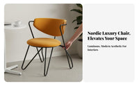 mechanical Look Upholstered Metal Frame Chair Nordic Design Upholstered Armchair with Metal Legs Comfortable Backrest Indoor Seating Padded Seat for Restaurant Owners, Interior Designers, Office Managers, Dining Room, Cafe, Kitchen, Reception Area