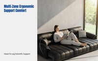 modernperiod Electric Sofa, Genuine Leather Recliner, Space-Saving, Multi-Functional Sofa Bed, Remote Control