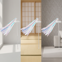 ZEZE Cat Teaser Wand with Goose Feather and Tassel for Kittens and Cats, Interactive Pet Toy