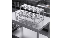 8-Compartment Condiment Organizer Stainless Steel Condiment Rack with Cups Double-Layer Sauce Holder for Restaurants, Buffets, Buffet Lines, Kitchens