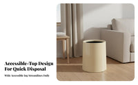 Cream Design Garbage Bin Large Capacity Minimalist Trash Bin Removable Inner Bucket Minimalist Trash Can for Students, Living Room, Bedroom