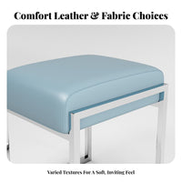 Nordic Aesthetic Upholstered Vanity Seat Minimalist Design Stool Versatile Use Ottoman High-Resilience Cushion for Homeowners, Adults, Women, Dressing Room, Makeup Station, Entryway, Home Office