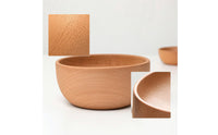 Beech Wood Bowl Natural Wooden Serving Bowl Retro for Dining Table