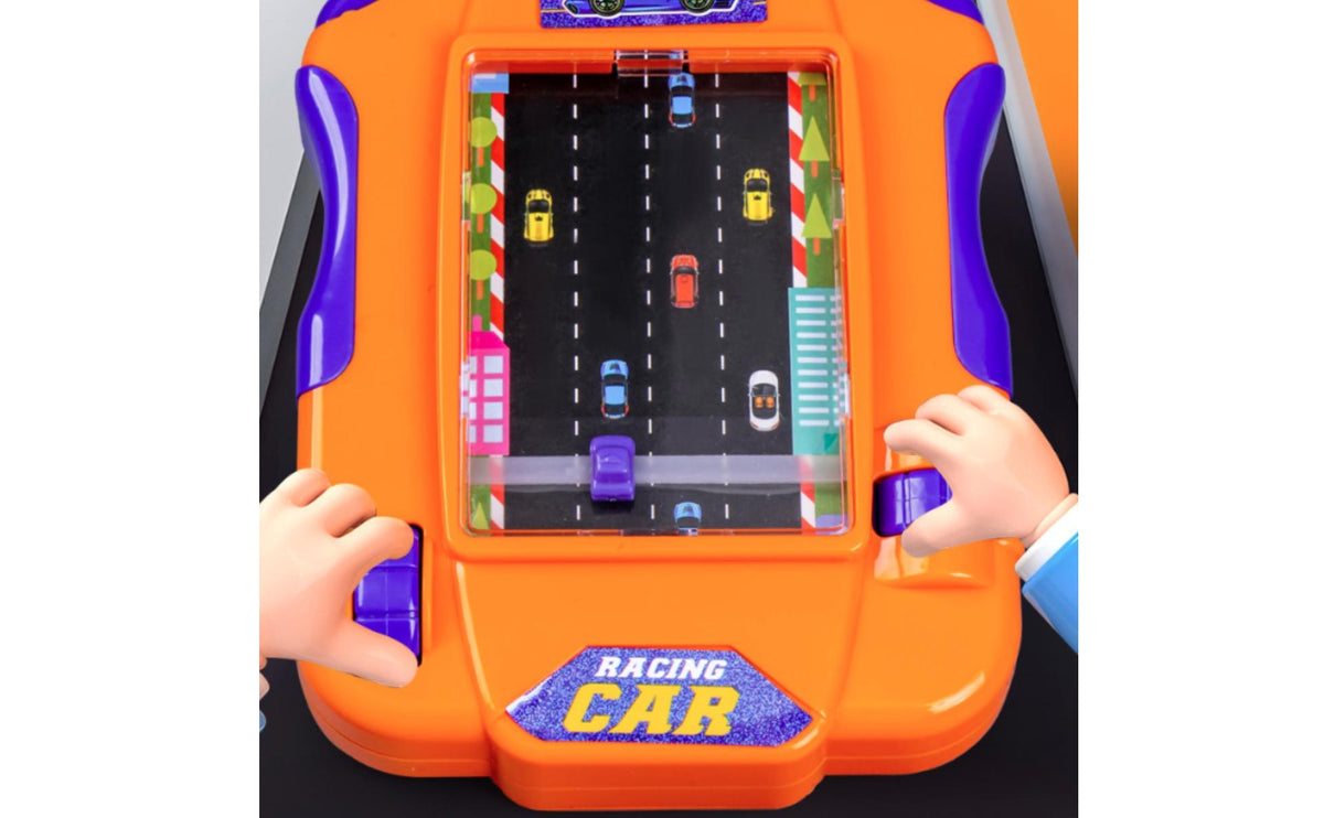 Compact Handheld Racing Game Toy No Internet Racing Game with Plastic Body Arcade-Style Retro for Road Trips