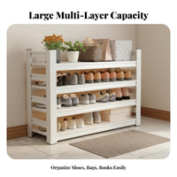 Metal Footwear Storage Unit Large Capacity Multi-Tier Shoe Rack Entryway Storage Shelf Dustproof Steel Construction for Hallway