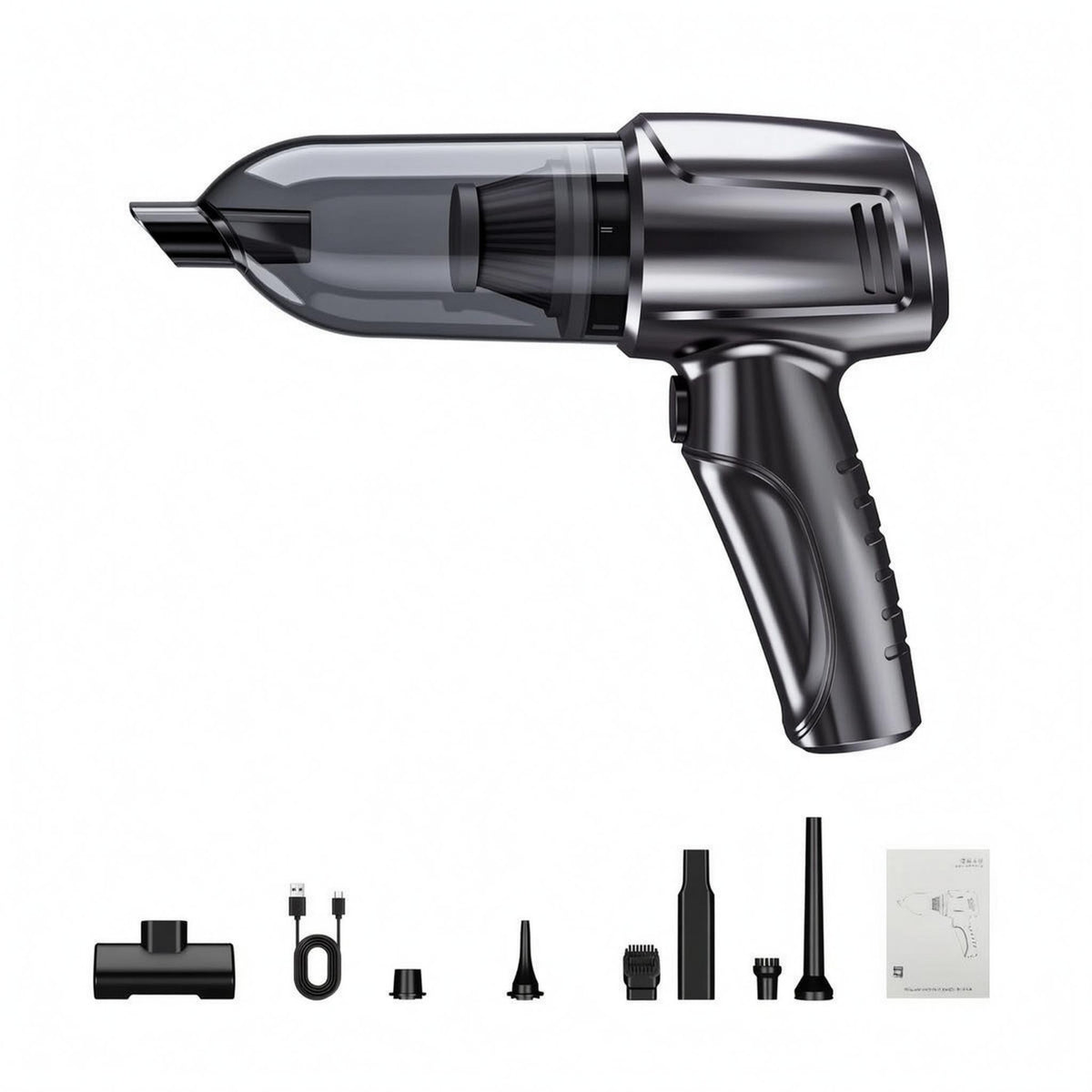 Ergonomic-Grip-Style Car Vacuum Brushless Motor Cleaning Tool Transparent Dust Cup