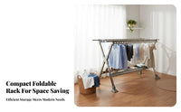 Indoor Outdoor Use Foldable Clothes Drying Rack Space-Saving Collapsible Laundry Airer Portable Collapsible Clothes Horse Large Capacity for Apartment Dwellers, Homeowners, Homemakers, Balcony, Dorm Room