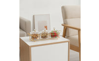 Divided Snack Tray Organizer Gold-Tone Serving Tray with Lids Clear Modern for Countertop