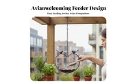 Vintage Design Hanging avian Dish Rustresistant Outdoor Decor Weather-Resistant Garden Accessory Open tray Design for Homeowners, Kids, Backyard