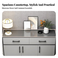 Modern Design 3-Door Entryway Sideboard with Drawers Large Capacity Shoe Cabinet Wide Countertop Footwear Rack Space-Saving for Homeowners, Apartment Dwellers, Families, Hallway, Living Room, Closet, Bedroom