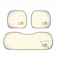 Cute Puppy Design Cartoon Dog Car Seat Cover Set Universal Fit Vehicle Upholstery Guard year-round Automotive Interior Accessory Breathable for motorists, Families, Pet Owners, rstand outine Commuting, trip Trips