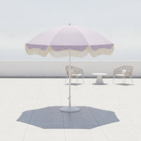 Freestanding Umbrella with Fringed Canopy Outdoor Patio Umbrella Vintage-Inspired Fringe Sunshade Tassel for Garden, Backyard, Market Stall
