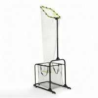 Volleyball with Ball Collection Bag Wheeled Volleyball Net with Ball Collector Foldable Athletic Gear for Gym