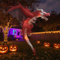 Hanging Dragon Illuminated Inflatable Dragon with Light Halloween Decoration Glowing for Yard, Porch