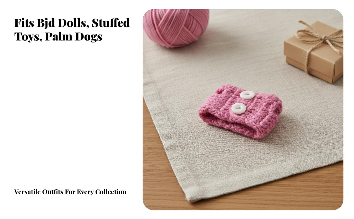 BJD Doll Clothes Button Knitted Doll Sweater Handmade Miniature Knitted Sweater for Kids